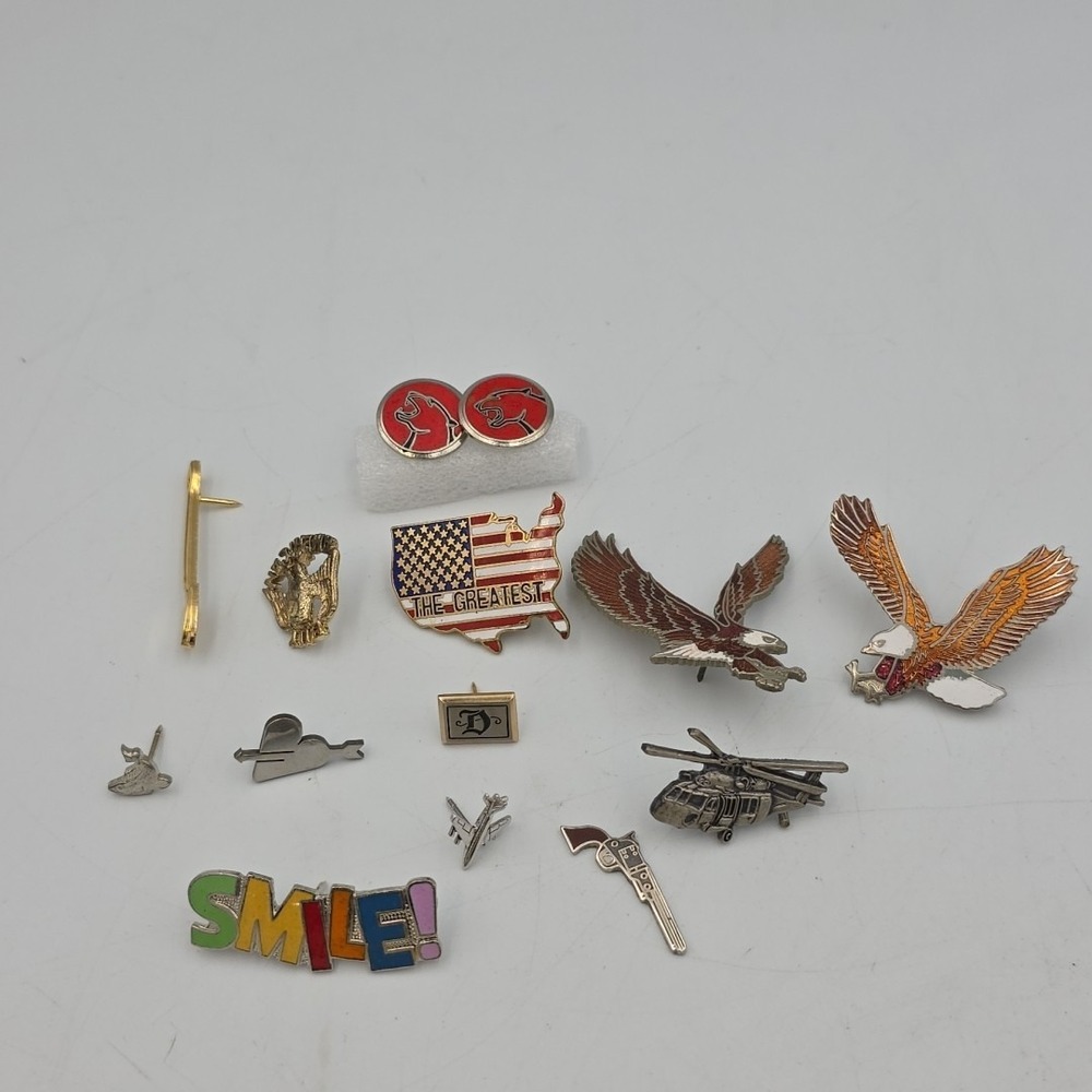 Lot of 14 Vintage Mens NOVELTY TIE TACK Tac Lapel Pin Costume Jewelry